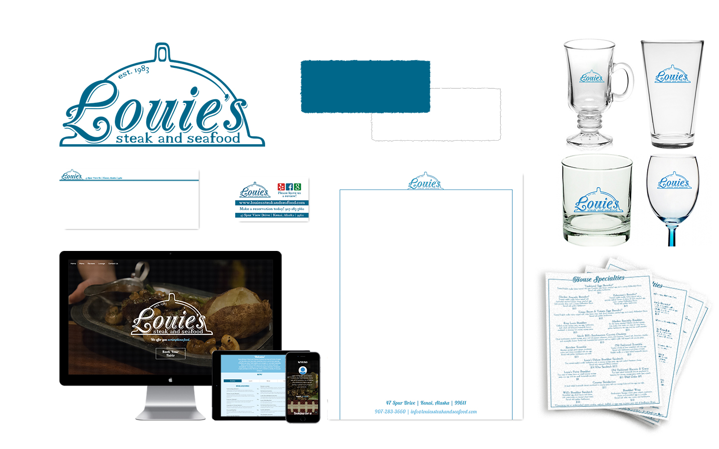 Louie's Steak and Seafood Design Board